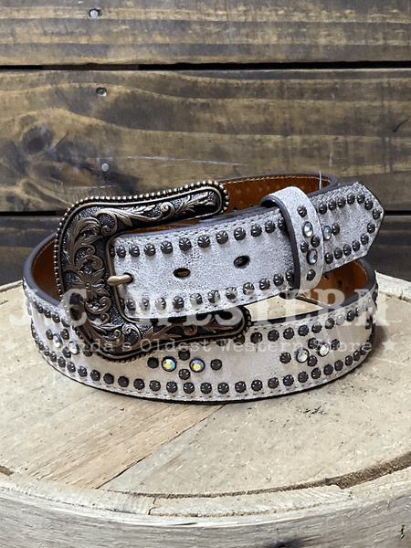 Ariat A15662216 Womens Metallic Body Studs Leather Belt Copper front view. If you need any assistance with this item or the purchase of this item please call us at five six one seven four eight eight eight zero one Monday through Saturday 10:00a.m EST to 8:00 p.m EST