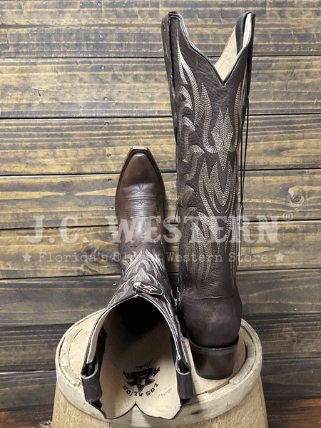Los Altos 3819940 Ladies RAGE Snip Toe Boot Chestnut back and toe view. If you need any assistance with this item or the purchase of this item please call us at five six one seven four eight eight eight zero one Monday through Saturday 10:00a.m EST to 8:00 p.m EST
