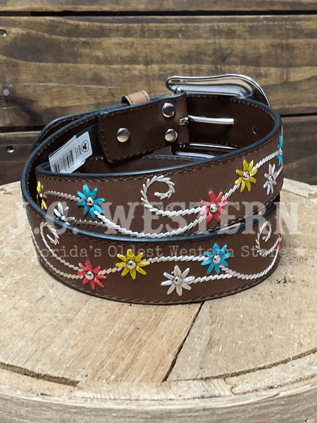 Ariat A1567502 Womens Embroidered Flowers Belt Brown back view. If you need any assistance with this item or the purchase of this item please call us at five six one seven four eight eight eight zero one Monday through Saturday 10:00a.m EST to 8:00 p.m EST
