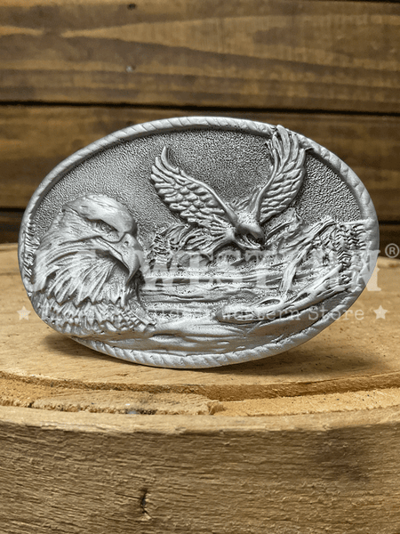 Colorado Silver Star 5-8658-P Two Eagles Pewter Buckle Silver front view. If you need any assistance with this item or the purchase of this item please call us at five six one seven four eight eight eight zero one Monday through Saturday 10:00a.m EST to 8:00 p.m EST