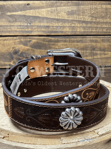 Nocona N320007402 Womens Daisy Concho Belt Brown back view. If you need any assistance with this item or the purchase of this item please call us at five six one seven four eight eight eight zero one Monday through Saturday 10:00a.m EST to 8:00 p.m EST
