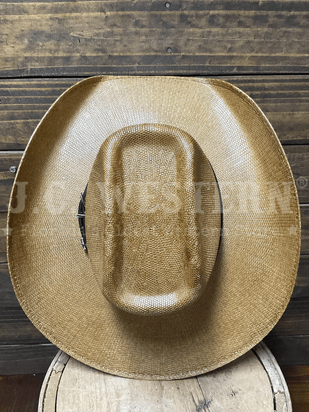 Bullhide WHISKEY RIVER 2324 20X Bangora Straw Hat Tan view from above. If you need any assistance with this item or the purchase of this item please call us at five six one seven four eight eight eight zero one Monday through Saturday 10:00a.m EST to 8:00 p.m EST