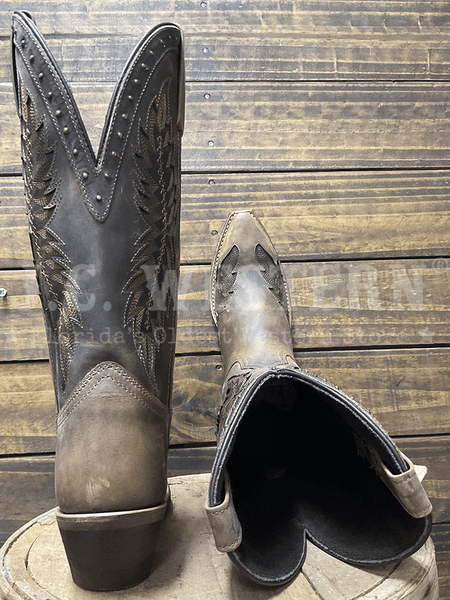 Laredo 20057 Womens COYOTE CREEK Leather Boot Tan back and toe view. If you need any assistance with this item or the purchase of this item please call us at five six one seven four eight eight eight zero one Monday through Saturday 10:00a.m EST to 8:00 p.m EST