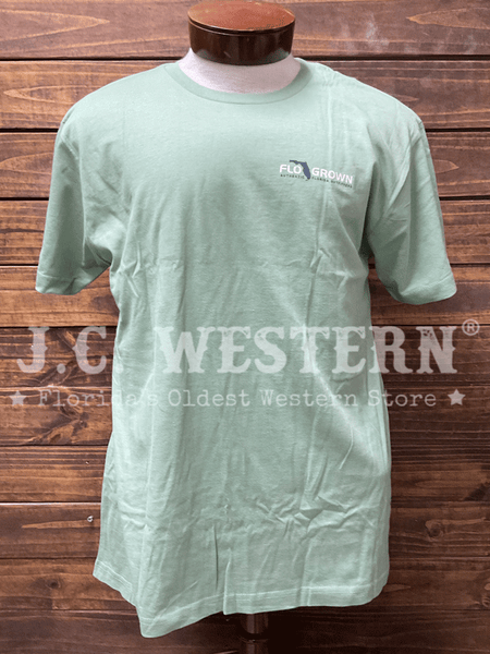 FloGrown FGM1-1009 Mens Vintage Bass Catch Tee Mint front view. If you need any assistance with this item or the purchase of this item please call us at five six one seven four eight eight eight zero one Monday through Saturday 10:00a.m EST to 8:00 p.m EST