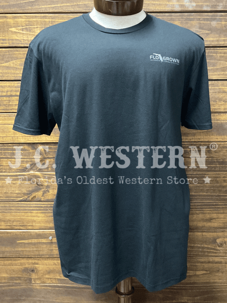 FloGrown FGM1-1045 Mens FG Freedom Tee Black front view. If you need any assistance with this item or the purchase of this item please call us at five six one seven four eight eight eight zero one Monday through Saturday 10:00a.m EST to 8:00 p.m EST