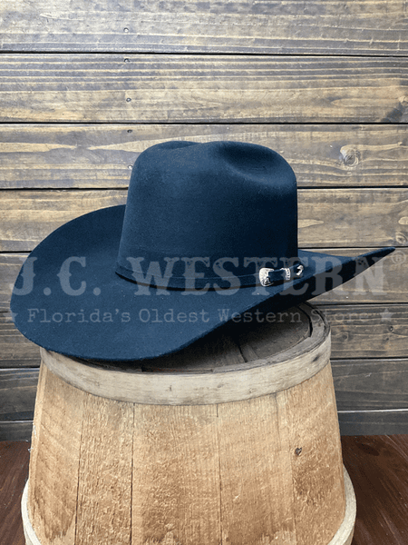 Bullhide TOP-RANK 8X 8009BL Fur Blend Hat Black side / front view. If you need any assistance with this item or the purchase of this item please call us at five six one seven four eight eight eight zero one Monday through Saturday 10:00a.m EST to 8:00 p.m EST