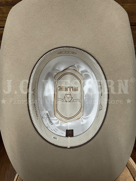 Bullhide TOP-RANK 8X 8009DT Fur Blend Hat Desert Tan inside view. If you need any assistance with this item or the purchase of this item please call us at five six one seven four eight eight eight zero one Monday through Saturday 10:00a.m EST to 8:00 p.m EST