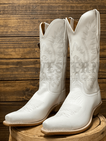 Old West LF1631 Womens All Over Leather Snip Toe Boots White side view pair. If you need any assistance with this item or the purchase of this item please call us at five six one seven four eight eight eight zero one Monday through Saturday 10:00a.m EST to 8:00 p.m EST