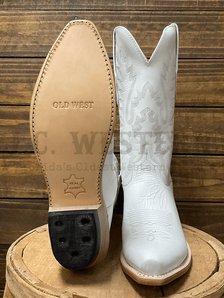 Old West LF1631 Womens All Over Leather Snip Toe Boots White sole and front view. If you need any assistance with this item or the purchase of this item please call us at five six one seven four eight eight eight zero one Monday through Saturday 10:00a.m EST to 8:00 p.m EST