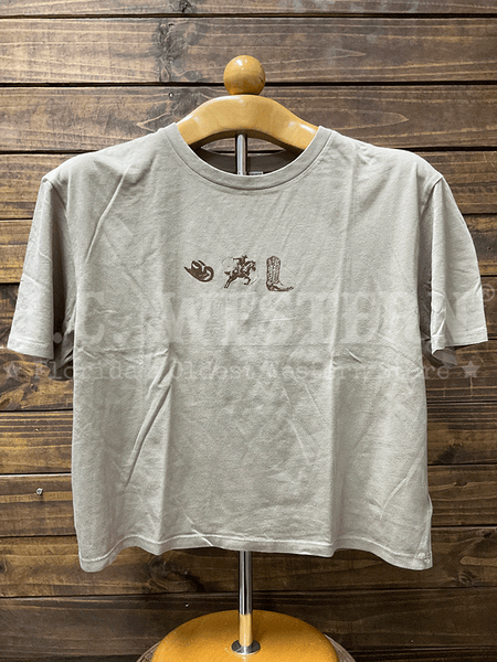Zutter T4036-5455-TP Womens Western Trio Tee Taupe front view. If you need any assistance with this item or the purchase of this item please call us at five six one seven four eight eight eight zero one Monday through Saturday 10:00a.m EST to 8:00 p.m EST