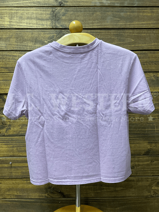 Zutter T4036-2675-LC Womens Ride Em Cowboy Tee Lilac back view. If you need any assistance with this item or the purchase of this item please call us at five six one seven four eight eight eight zero one Monday through Saturday 10:00a.m EST to 8:00 p.m EST