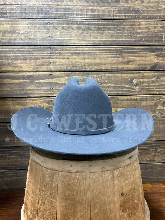 Justin JF0342RDEO40-GRY 3X Rodeo Wool Western Hat Smoke Grey back view. If you need any assistance with this item or the purchase of this item please call us at five six one seven four eight eight eight zero one Monday through Saturday 10:00a.m EST to 8:00 p.m EST
