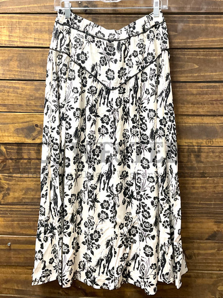 Lucky & Blessed SK522-WST Womens Button Down Yoke Skirt Natural back view. If you need any assistance with this item or the purchase of this item please call us at five six one seven four eight eight eight zero one Monday through Saturday 10:00a.m EST to 8:00 p.m EST