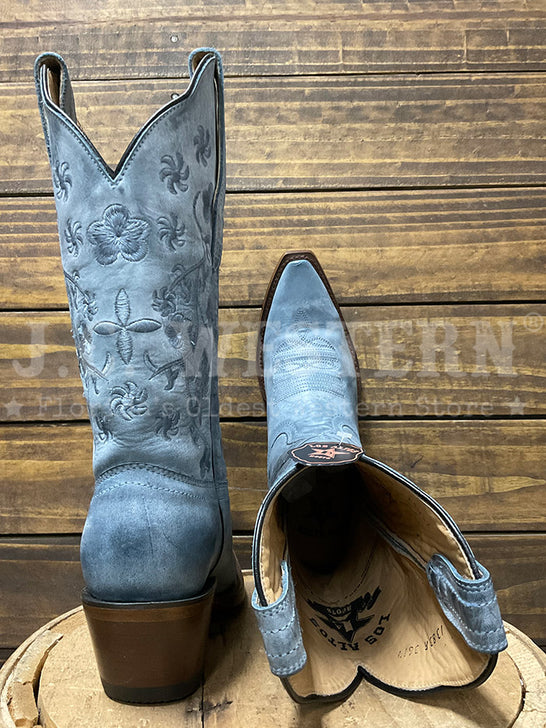 Los Altos 383R3614 Ladies VINTAGE Snip Toe Western Boot Blue Jeans back and toe view. If you need any assistance with this item or the purchase of this item please call us at five six one seven four eight eight eight zero one Monday through Saturday 10:00a.m EST to 8:00 p.m EST