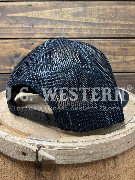 Stetson SCHC5F-0012 Cowboy Wrangler Trucker Hat Black back view. If you need any assistance with this item or the purchase of this item please call us at five six one seven four eight eight eight zero one Monday through Saturday 10:00a.m EST to 8:00 p.m EST