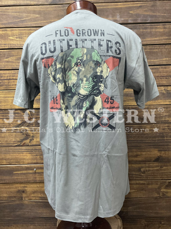 FloGrown FGM1-1134 Men Camo Dog Tee Grey back view. If you need any assistance with this item or the purchase of this item please call us at five six one seven four eight eight eight zero one Monday through Saturday 10:00a.m EST to 8:00 p.m EST
