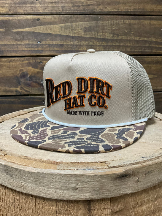 Red Dirt RDHC-627 Old Skool II Trucker Cap Khaki front view. If you need any assistance with this item or the purchase of this item please call us at five six one seven four eight eight eight zero one Monday through Saturday 10:00a.m EST to 8:00 p.m EST