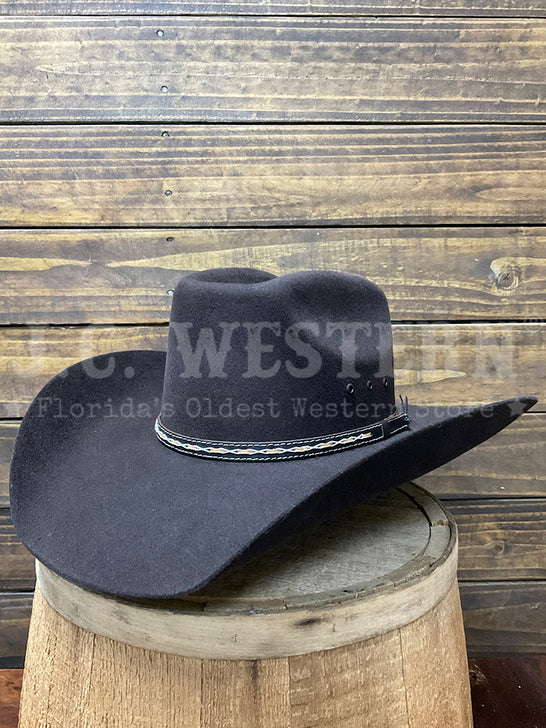 Stetson SWSQRE-794222 SQUARE Stallion Collection Wool Hat Dark Brown side / front view. If you need any assistance with this item or the purchase of this item please call us at five six one seven four eight eight eight zero one Monday through Saturday 10:00a.m EST to 8:00 p.m EST