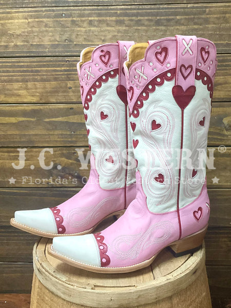 Old Gringo L4205-1 Womens XOXO Leather Boot Pink side view of pair. If you need any assistance with this item or the purchase of this item please call us at five six one seven four eight eight eight zero one Monday through Saturday 10:00a.m EST to 8:00 p.m EST