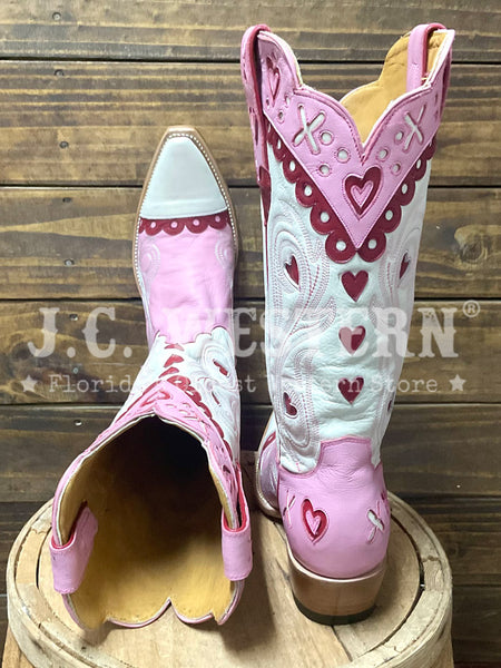 Old Gringo L4205-1 Womens XOXO Leather Boot Pink back and toe view. If you need any assistance with this item or the purchase of this item please call us at five six one seven four eight eight eight zero one Monday through Saturday 10:00a.m EST to 8:00 p.m EST
