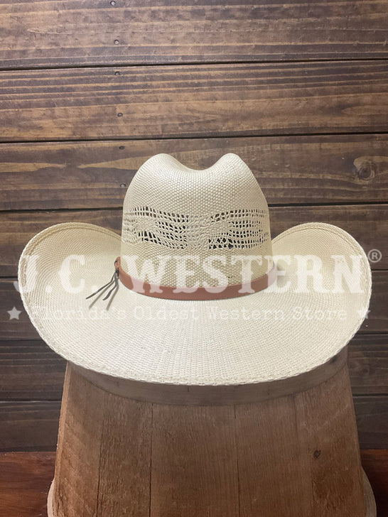 Stetson SSMLCK-514005 Mule Creek Stallion Collection Straw Hat Wheat back view. If you need any assistance with this item or the purchase of this item please call us at five six one seven four eight eight eight zero one Monday through Saturday 10:00a.m EST to 8:00 p.m EST