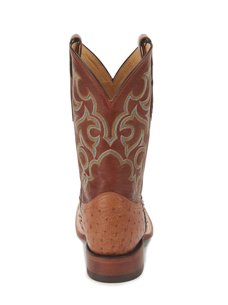 Justin 8516 Mens Truman Full Quill Ostrich Boot Cognac back view. If you need any assistance with this item or the purchase of this item please call us at five six one seven four eight eight eight zero one Monday through Saturday 10:00a.m EST to 8:00 p.m EST