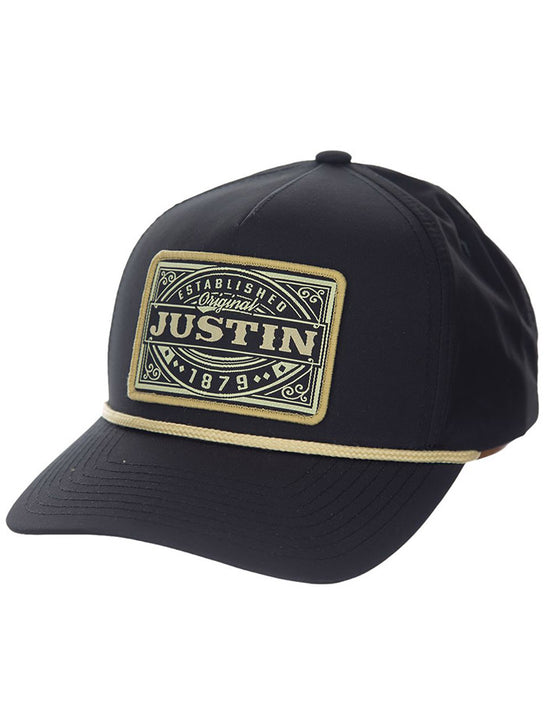 Justin JUS13710 Baseball Cap Black side / front view. If you need any assistance with this item or the purchase of this item please call us at five six one seven four eight eight eight zero one Monday through Saturday 10:00a.m EST to 8:00 p.m EST