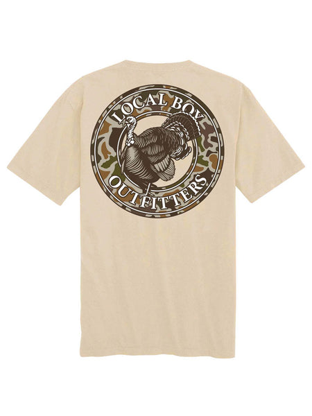 Local Boy Outfitters L1000693-LAT Mens Original Vintage Turkey T-Shirt Latte Tan back view. If you need any assistance with this item or the purchase of this item please call us at five six one seven four eight eight eight zero one Monday through Saturday 10:00a.m EST to 8:00 p.m EST