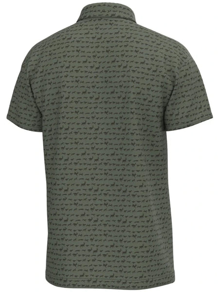Local Boy Outfitters L1200069-TCH Mens Dirty Myrtle Polo The Chase back view. If you need any assistance with this item or the purchase of this item please call us at five six one seven four eight eight eight zero one Monday through Saturday 10:00a.m EST to 8:00 p.m EST