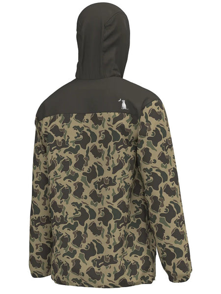 Local Boy Outfitters L1300031-RTC Mens Rain Jacket Retro Camo back view. If you need any assistance with this item or the purchase of this item please call us at five six one seven four eight eight eight zero one Monday through Saturday 10:00a.m EST to 8:00 p.m EST