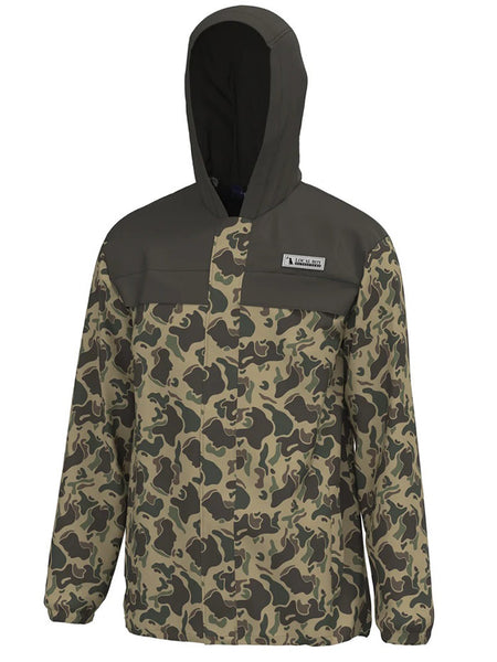 Local Boy Outfitters L1300031-RTC Mens Rain Jacket Retro Camo front view. If you need any assistance with this item or the purchase of this item please call us at five six one seven four eight eight eight zero one Monday through Saturday 10:00a.m EST to 8:00 p.m EST