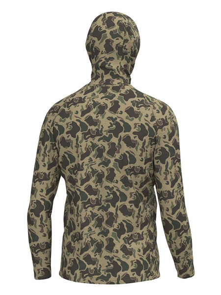 Local Boy Outfitters L1400084-RTC Mens Heather Blend Hoddie Retro Camo back view. If you need any assistance with this item or the purchase of this item please call us at five six one seven four eight eight eight zero one Monday through Saturday 10:00a.m EST to 8:00 p.m EST