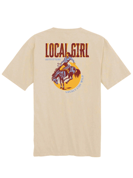 Local Girl Outfitters L5100050-LAT Womens Stay Wild Short Sleeve Tee Latte back view. If you need any assistance with this item or the purchase of this item please call us at five six one seven four eight eight eight zero one Monday through Saturday 10:00a.m EST to 8:00 p.m EST