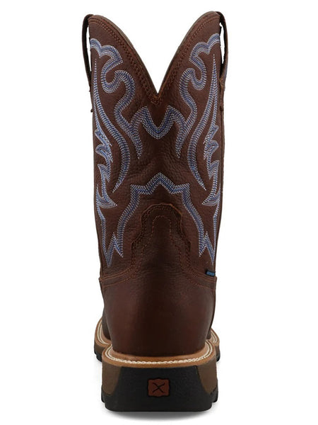 Twisted X MUNW005 Mens UltraLite X Nano Toe Waterproof Work Boot Hickory back view. If you need any assistance with this item or the purchase of this item please call us at five six one seven four eight eight eight zero one Monday through Saturday 10:00a.m EST to 8:00 p.m EST