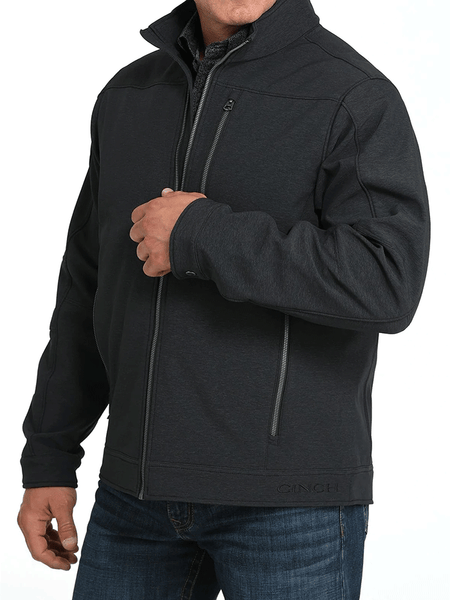 Cinch MWJ1539006 Mens Conceal Carry Bonded Jacket Black side view. If you need any assistance with this item or the purchase of this item please call us at five six one seven four eight eight eight zero one Monday through Saturday 10:00a.m EST to 8:00 p.m EST