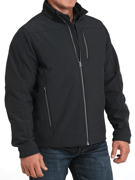 Cinch MWJ1539006 Mens Conceal Carry Bonded Jacket Black front view. If you need any assistance with this item or the purchase of this item please call us at five six one seven four eight eight eight zero one Monday through Saturday 10:00a.m EST to 8:00 p.m EST