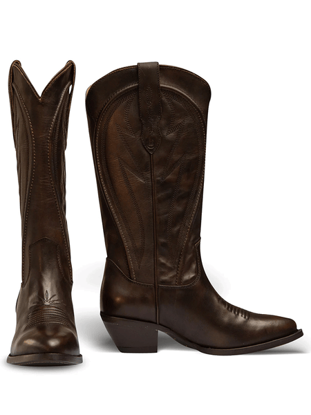 Buck & Brana AVERY Ladies Tall Western Boots Honey side and front view. If you need any assistance with this item or the purchase of this item please call us at five six one seven four eight eight eight zero one Monday through Saturday 10:00a.m EST to 8:00 p.m EST