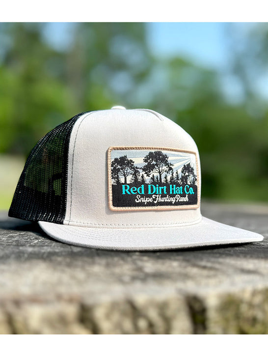 Red Dirt RDHC-461 SNIPE HUNTING Trucker Cap Black And Silver front view. If you need any assistance with this item or the purchase of this item please call us at five six one seven four eight eight eight zero one Monday through Saturday 10:00a.m EST to 8:00 p.m EST