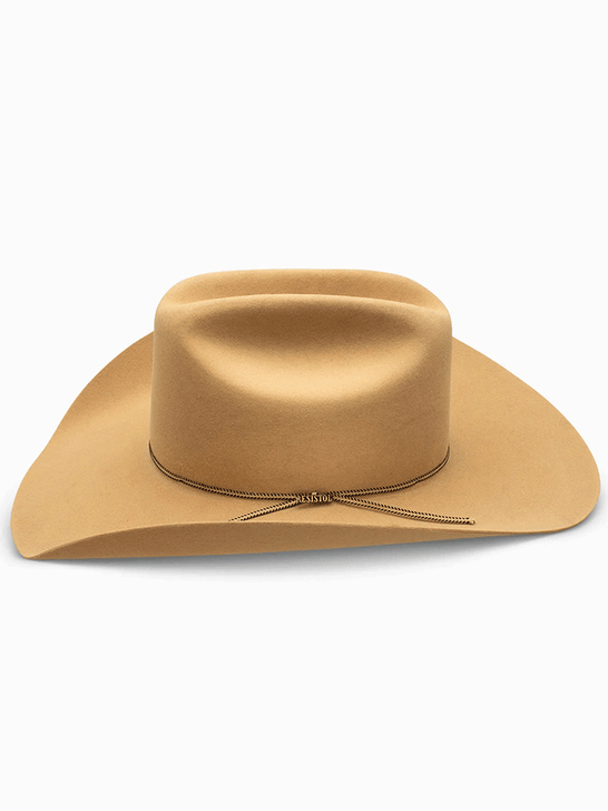 Resistol RFCPRG-7242BS COPPER RIDGE 6X Felt Hat Butterscotch side view. If you need any assistance with this item or the purchase of this item please call us at five six one seven four eight eight eight zero one Monday through Saturday 10:00a.m EST to 8:00 p.m EST