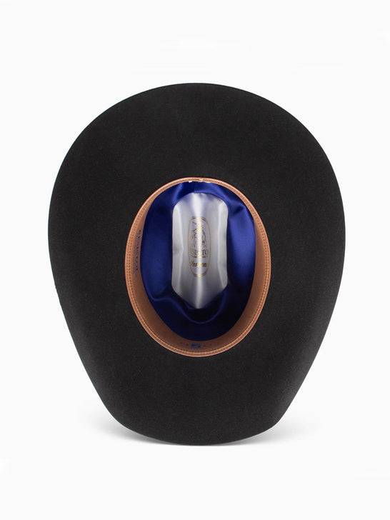 Resistol RFFVST-RB4207 FIVE STAR 5X Cowboy Hat Black inside view. If you need any assistance with this item or the purchase of this item please call us at five six one seven four eight eight eight zero one Monday through Saturday 10:00a.m EST to 8:00 p.m EST