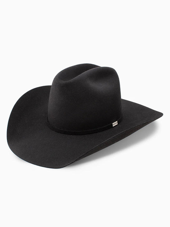Resistol RFFVST-RB4207 FIVE STAR 5X Cowboy Hat Black front and side view. If you need any assistance with this item or the purchase of this item please call us at five six one seven four eight eight eight zero one Monday through Saturday 10:00a.m EST to 8:00 p.m EST