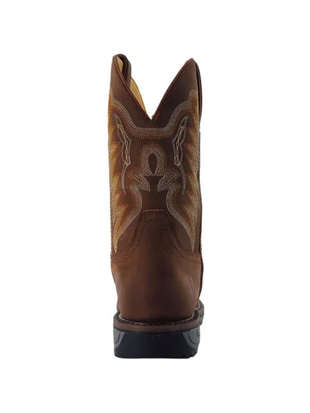 R.Watson RW1804 Mens Cowhide Wide Square Toe Work Boot Crazy House Bark back view. If you need any assistance with this item or the purchase of this item please call us at five six one seven four eight eight eight zero one Monday through Saturday 10:00a.m EST to 8:00 p.m EST