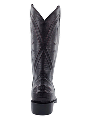 R.Watson RW2002-1 Mens Caiman Belly Western Boots Black Cherry back view. If you need any assistance with this item or the purchase of this item please call us at five six one seven four eight eight eight zero one Monday through Saturday 10:00a.m EST to 8:00 p.m EST