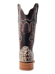 R.Watson RW3013-2 Mens Hornback Caiman Tail Western Boot Chocolate And Orix back view. If you need any assistance with this item or the purchase of this item please call us at five six one seven four eight eight eight zero one Monday through Saturday 10:00a.m EST to 8:00 p.m EST
