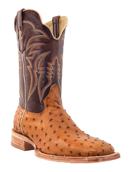 R.Watson RW4506-2 Mens Full Quill Ostrich Boot Cognac side / front view.  If you need any assistance with this item or the purchase of this item please call us at five six one seven four eight eight eight zero one Monday through Saturday 10:00a.m EST to 8:00 p.m EST