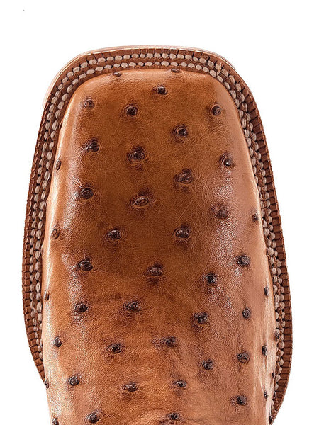 R.Watson RW4506-2 Mens Full Quill Ostrich Boot Cognac toe view. If you need any assistance with this item or the purchase of this item please call us at five six one seven four eight eight eight zero one Monday through Saturday 10:00a.m EST to 8:00 p.m EST