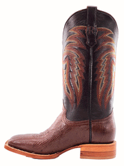 R.Watson RW5001-2 Mens Smooth Ostrich Western Boot Chocolate Tobac inner side view. If you need any assistance with this item or the purchase of this item please call us at five six one seven four eight eight eight zero one Monday through Saturday 10:00a.m EST to 8:00 p.m EST