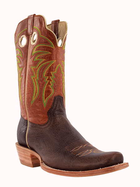 R.Watson RW8023-1 Mens Cowhide Medium Square Western Boot Hickory Brown front and side view. If you need any assistance with this item or the purchase of this item please call us at five six one seven four eight eight eight zero one Monday through Saturday 10:00a.m EST to 8:00 p.m EST