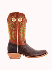 R.Watson RW8023-1 Mens Cowhide Medium Square Western Boot Hickory Brown side view. If you need any assistance with this item or the purchase of this item please call us at five six one seven four eight eight eight zero one Monday through Saturday 10:00a.m EST to 8:00 p.m EST