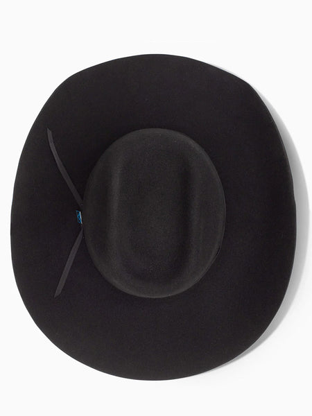 Resistol RW9TRD-CJ4207 9th ROUND 3X Cody Johnson Felt Hat Black view from above. If you need any assistance with this item or the purchase of this item please call us at five six one seven four eight eight eight zero one Monday through Saturday 10:00a.m EST to 8:00 p.m EST